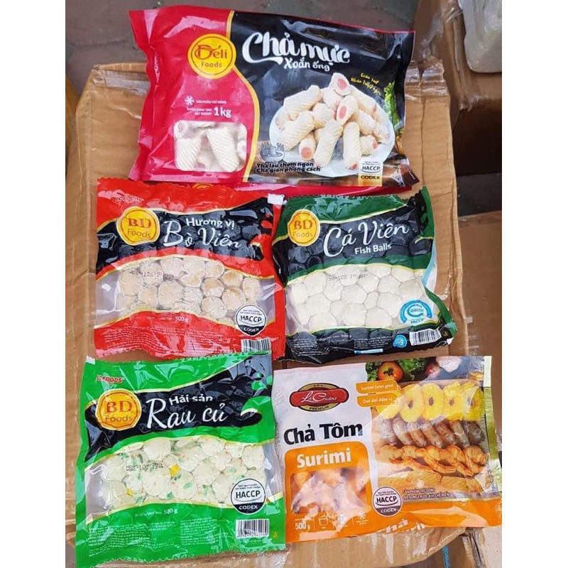 Cá viên, tôm viên, bò viên, voeen rau củ