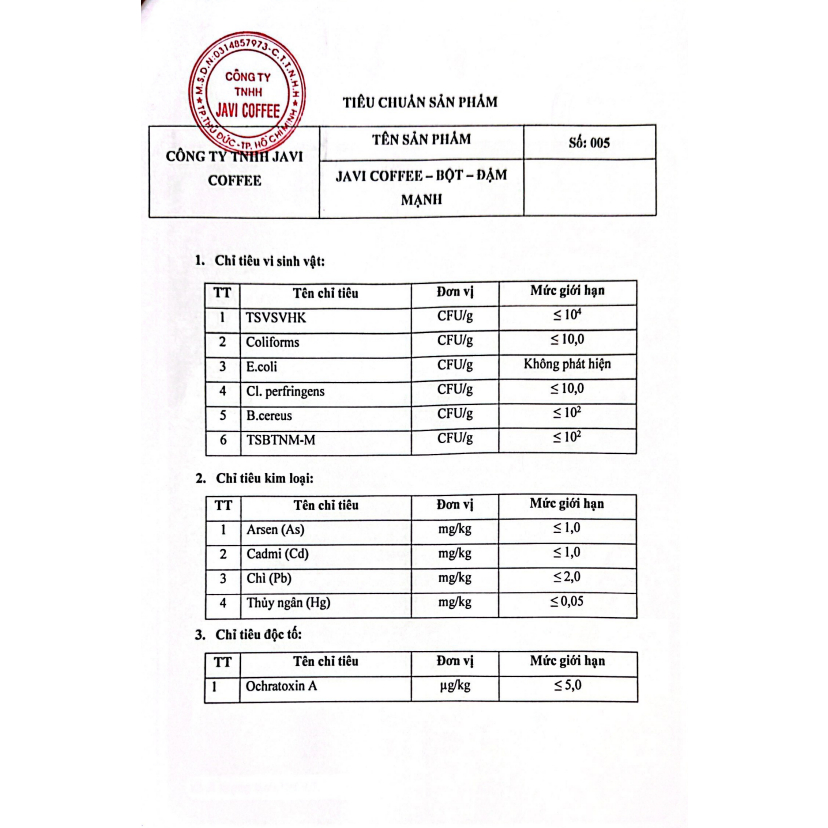 CÀ PHÊ BỘT - VỊ ĐẬM MẠNH