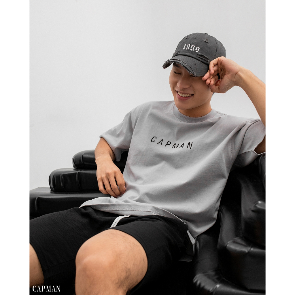 Mũ lưỡi trai jean rách 1999 CAPMAN màu xám CM23
