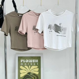 Áo thun croptop We See ôm dáng cho nữ