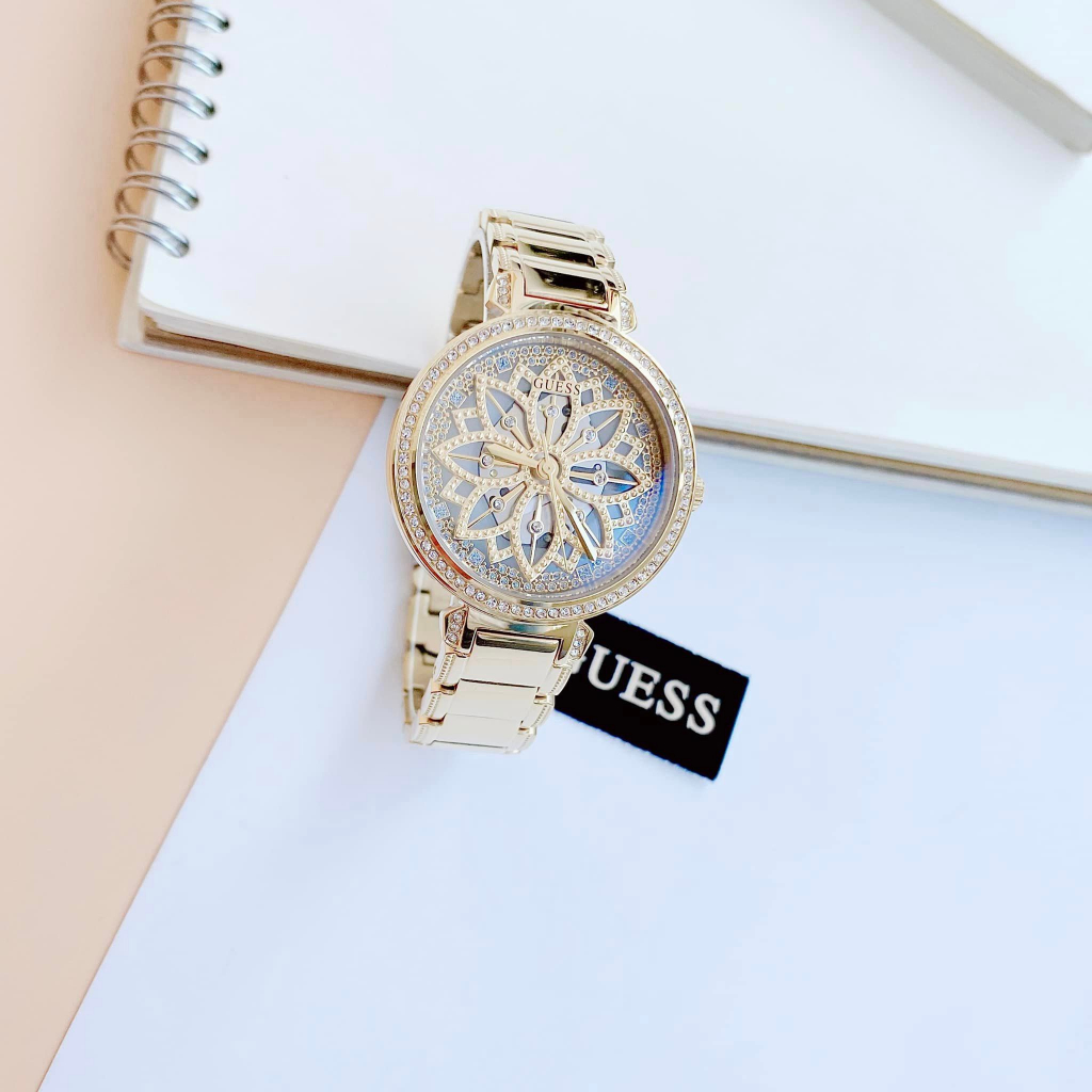 Đồng Hồ Nữ Guess Gold-Tone Floral Cut-Through Analog GW0528L2