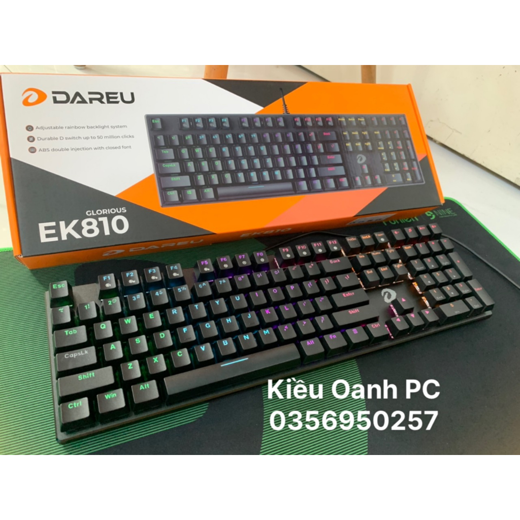 Bàn phím cơ Gaming Dareu EK810 Multi Led Brown/Blue/Red Switch