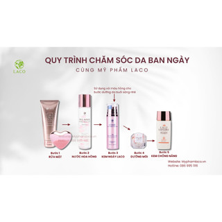 Combo Chăm Sóc Da Cao Cấp LACO (Máy Rửa Mặt Laco Luxury + Trọn bộ Dưỡng Da + Kem Dưỡng Ngày Đêm) 7 món | Linh Spa