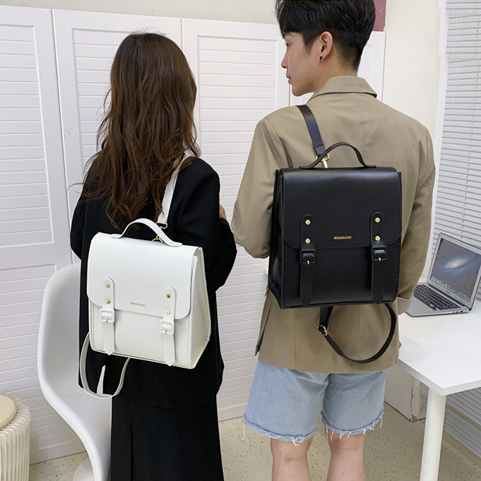 Balo nam nữ S&B HANDMADE tự đan da pu phối màu phong cách thời trang Hàn Quốc dành cho cặp đôi