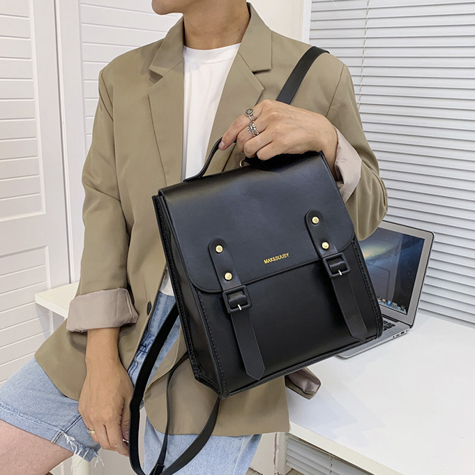 Balo nam nữ S&B HANDMADE tự đan da pu phối màu phong cách thời trang Hàn Quốc dành cho cặp đôi