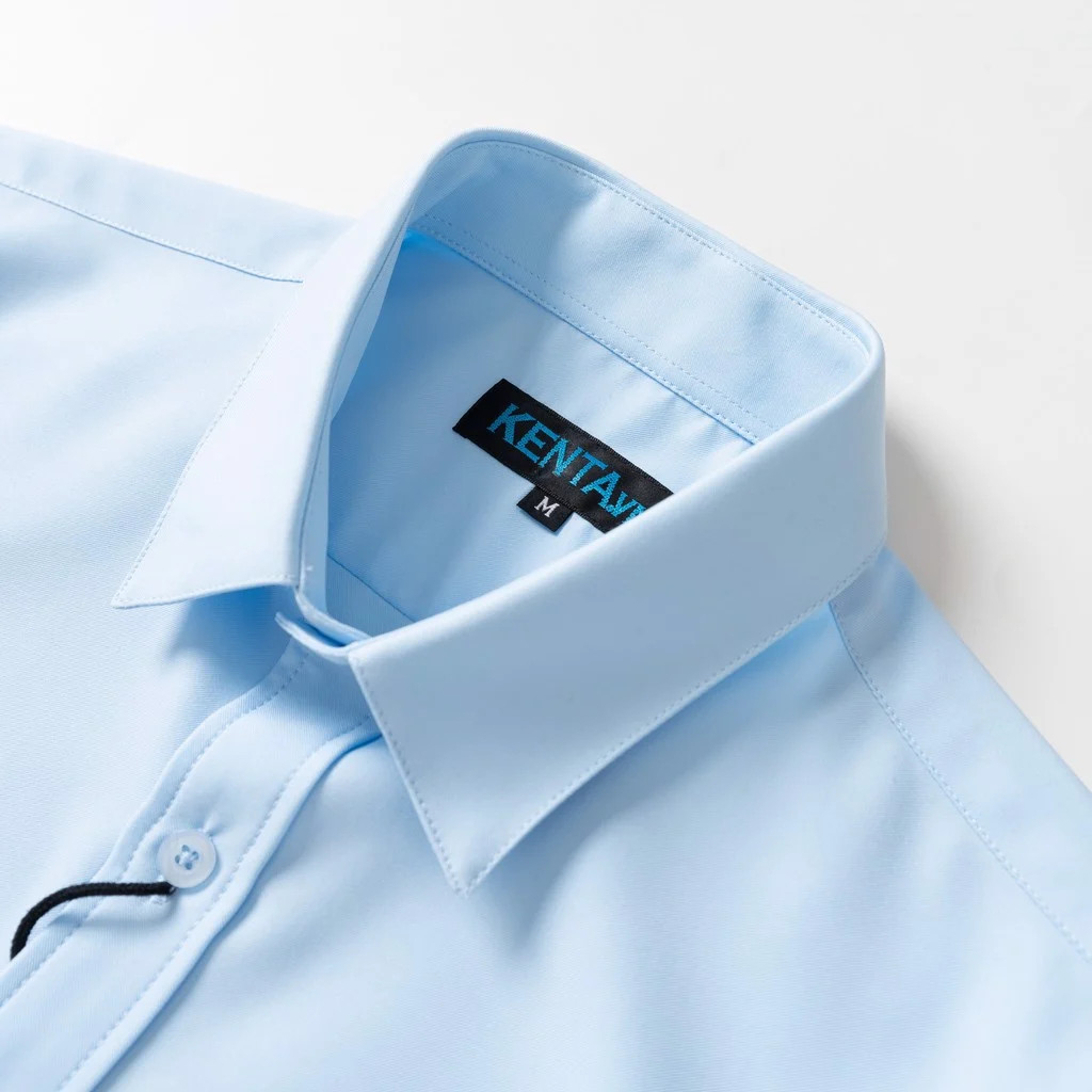 Sơ Mi Nam Tay Ngắn Xanh vải lụa KENTA SMN0081