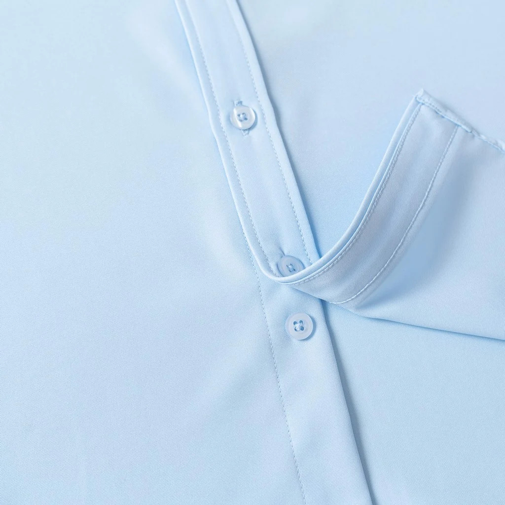 Sơ Mi Nam Tay Ngắn Xanh vải lụa KENTA SMN0081