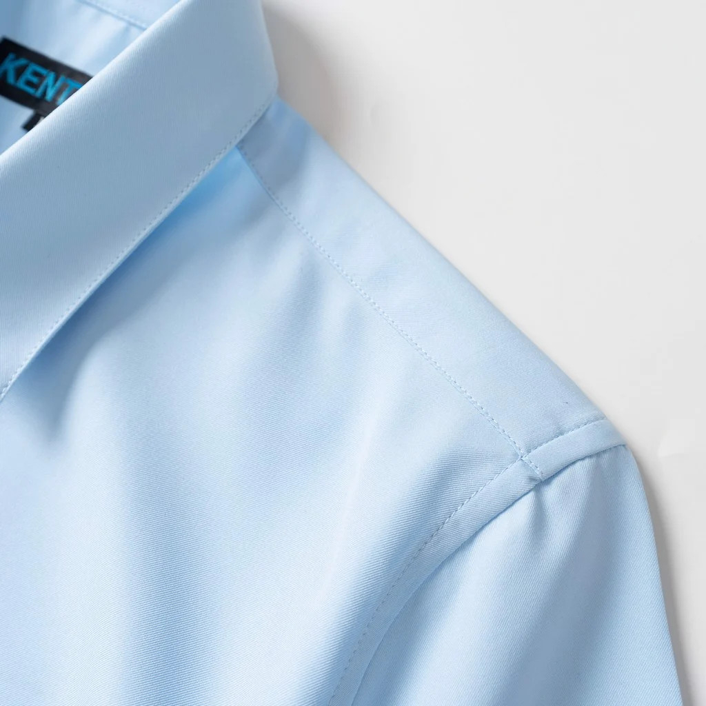 Sơ Mi Nam Tay Ngắn Xanh vải lụa KENTA SMN0081