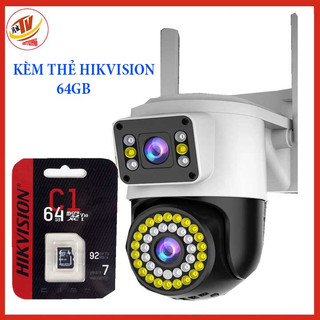 Camera yoosee 2 mắt trong nhà ngoài trời Siêu nét góc rộng 5.0mpx
