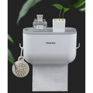 Hộp kệ đựng giấy vệ sinh, khăn giấy đa năng tissue box có móc treo 2 bên