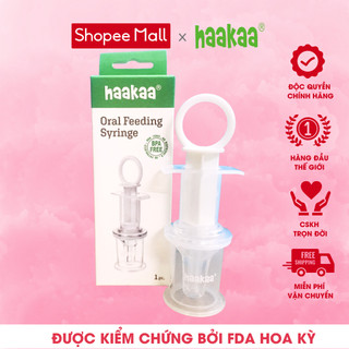 Dụng cụ uống thuốc ăn sữa cho bé Haakaa, New Zealand. 100% silicone cấp y tế, dạng xilanh