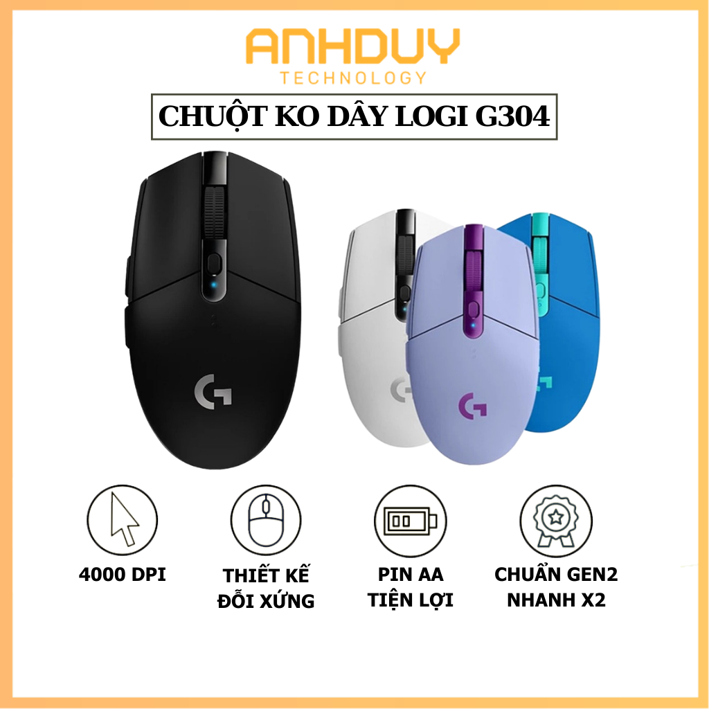 Chuột không dây Logitech G304 OEM Gen2 4000 DPI sang trọng tiết kiệm pin phù hơp làm việc văn phòng chơi game học tập