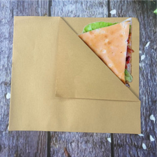 Tam giác đựng bánh mì Doner Kebab - Hamburger - Đồ ăn nhanh - 1000 túi tam giác kraft nâu trơn 17x19