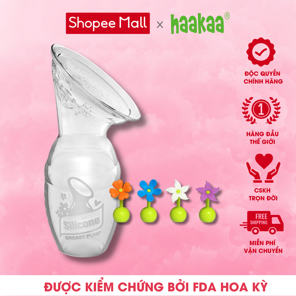 Combo Cốc hứng sữa silicone Gen.1 và Nút hoa chặn Haakaa