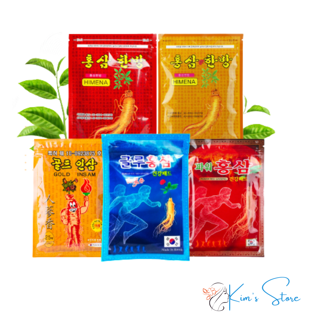 Miếng dán Hồng Sâm HIMENA (Trên 30 Tuổi - 20 Miếng Vàng) / HIMENA (Dưới 30 Tuổi - 20 Miếng đỏ)