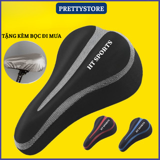 Bọc Yên Xe Đạp Thể Tha Êm Mông, Lót Yên Xe Đạp Chất Liệu Silicon Dày Dặn Tặng Kèm Bọc Che Mưa
