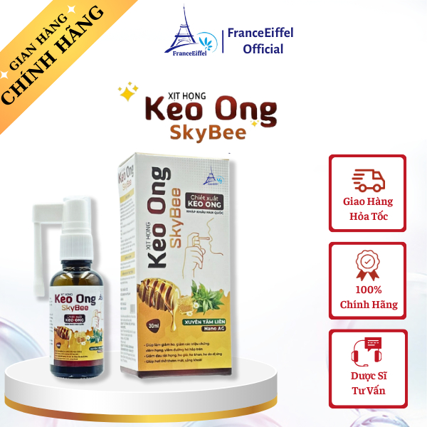 Xịt Họng Keo Ong SkyBee FranceEiffel Cho Trẻ Trên 1 Tuổi - Lọ 30ml