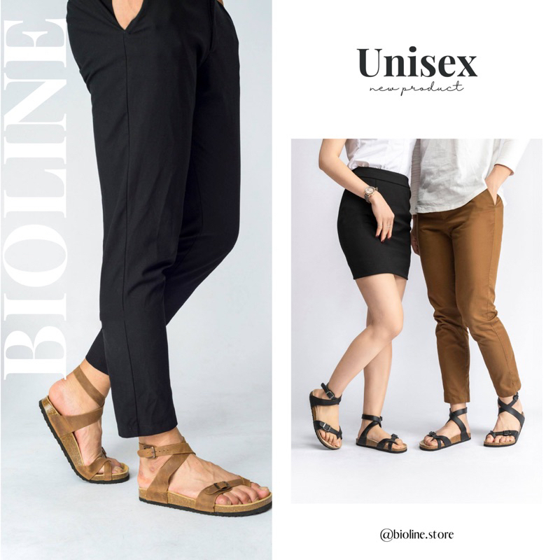 D16-Dép Sandal da bò cổ cao Unisex