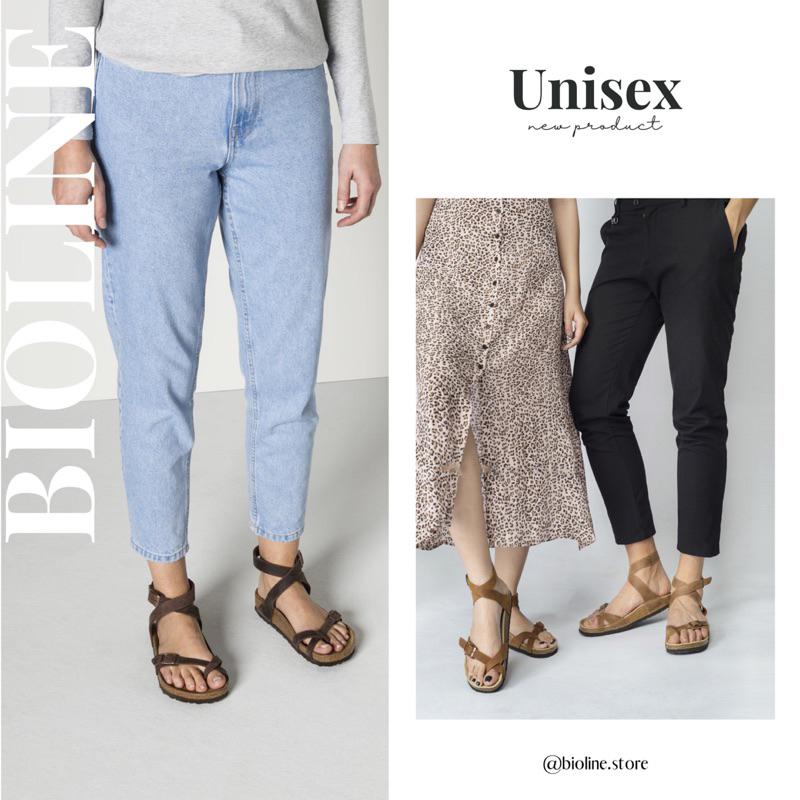 D16-Dép Sandal da bò cổ cao Unisex