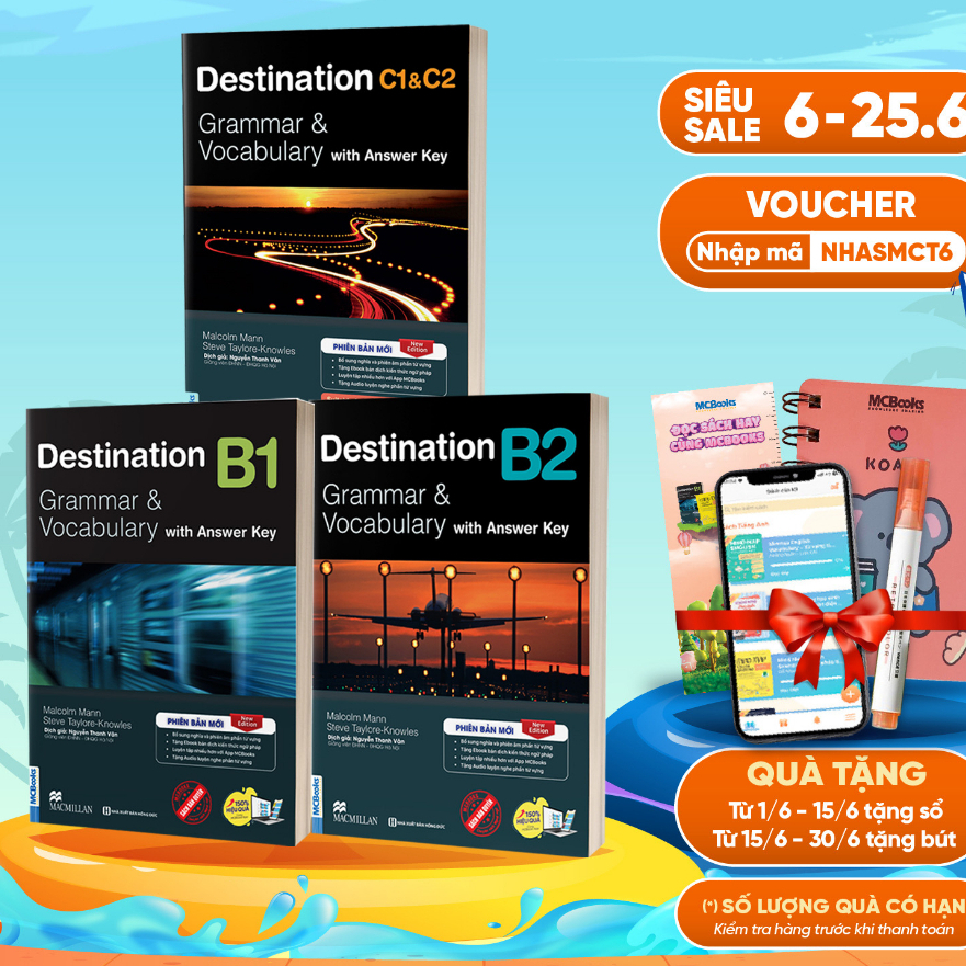 Sách Trọn Bộ Giáo Trình Destination Grammar & Vocabulary B1, B2, C1&C2 (Kèm Đáp Án) Lẻ/combo