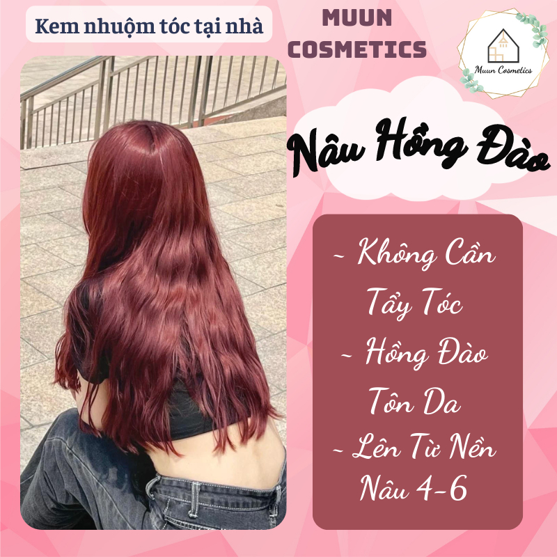 Thuốc Nhuộm Tóc Màu Nâu Hồng Đào [Tặng Kèm Oxy + Chụp Tóc + Găng Tay]