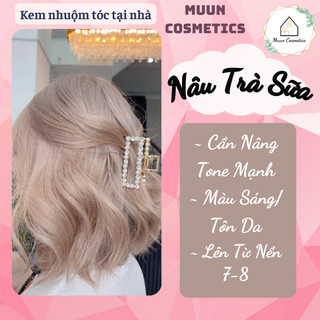 Thuốc Nhuộm Tóc Màu Nâu Trà Sữa (Tặng Kèm Oxy + Chụp Tóc + Bao Tay)