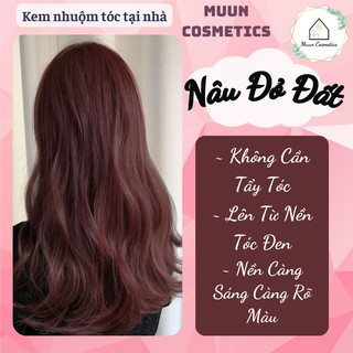 Thuốc Nhuộm Tóc Màu Nâu Đỏ Đất (Tặng Kèm Oxy + Chụp Tóc + Bao Tay)