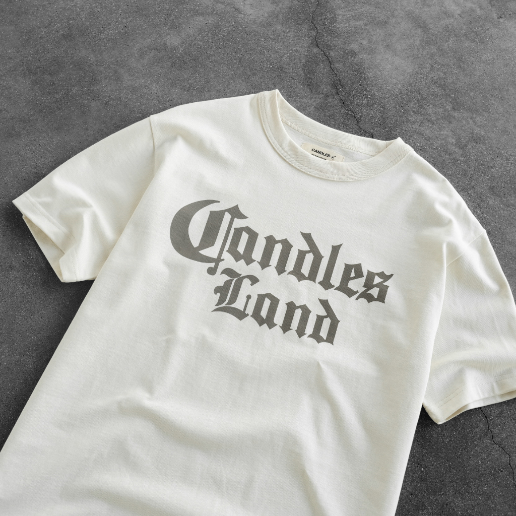 Áo thun nam nữ oversize CANDLESLAND GOTHIC LOGO T-SHIRT chất liệu cotton 100% 280gsm in logo chính hãng