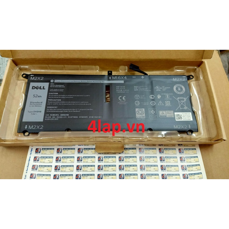 Thay Pin Laptop Dell XPS 13 5390 9370 9380 Inspiron 13 7390 DXGH8 H754V P82G002 Original Zin 52wh