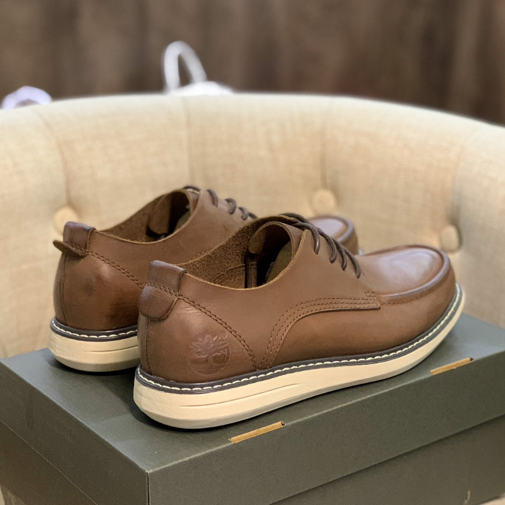 9016 - Giày Da Nam TimBerLand Thiết Kế Cột Dây - Kết Hợp Hai Màu Thanh Lịch - Full Box - Sấu Vui Vẻ