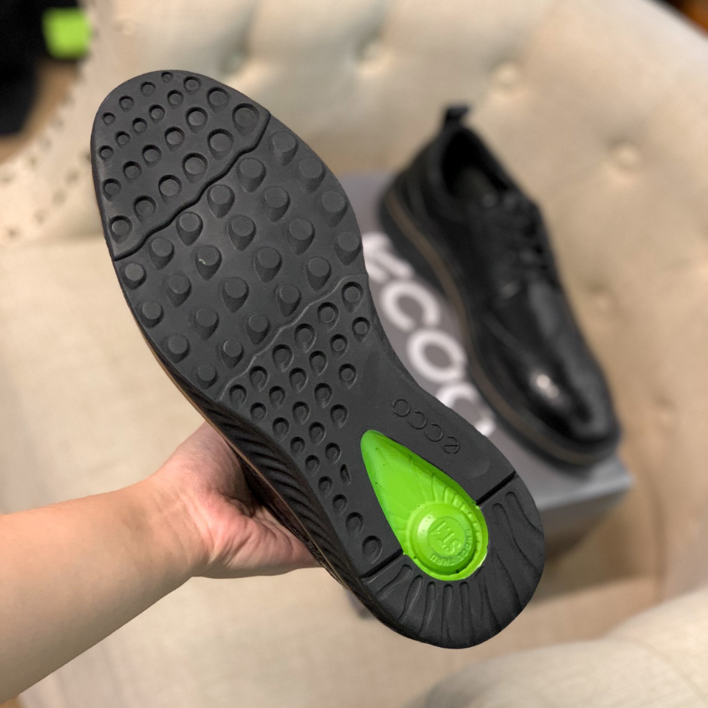 836454 - Giày Da Nam Ecco Cột Dây Thiết Kế Dập Và Đế Xoắn Tinh Tế -  Full Box - Sấu Vui Vẻ