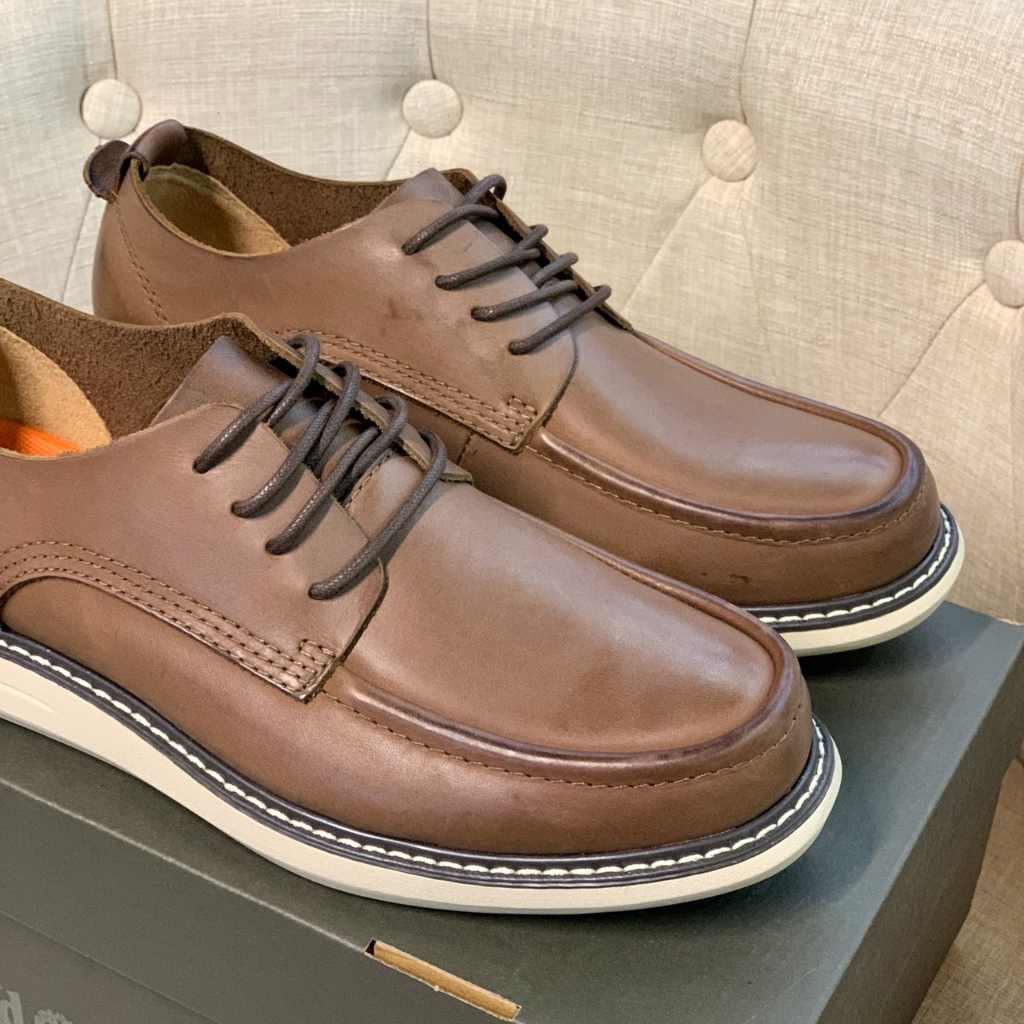 9016 - Giày Da Nam TimBerLand Thiết Kế Cột Dây - Kết Hợp Hai Màu Thanh Lịch - Full Box - Sấu Vui Vẻ