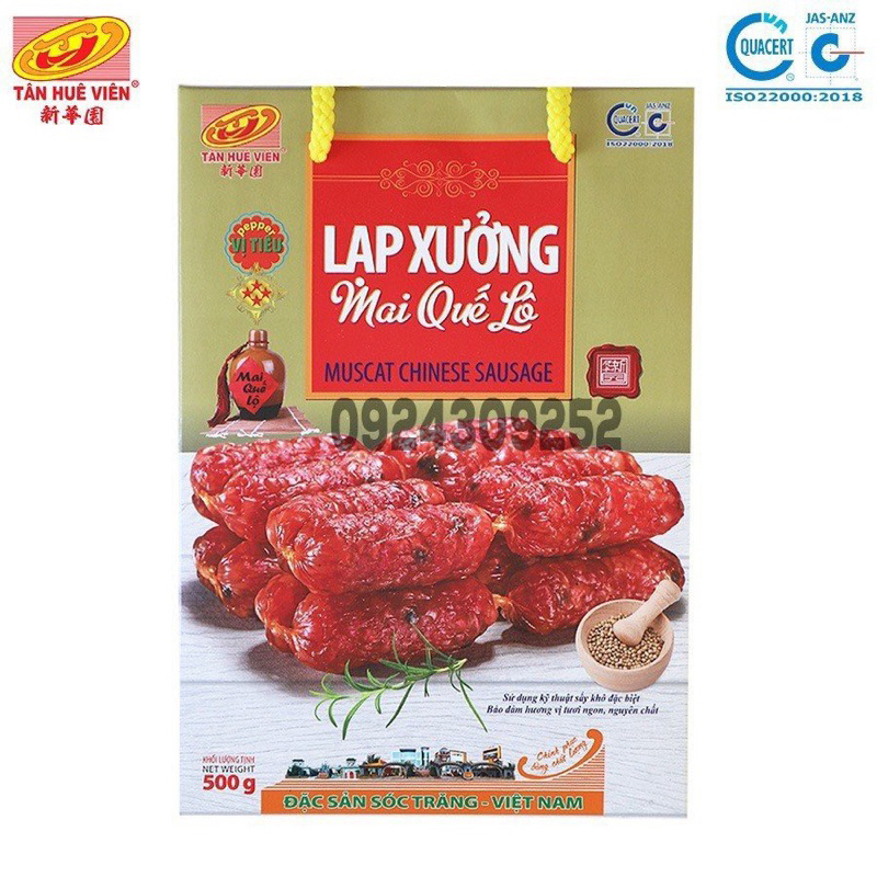 Lạp xưởng tiêu 4 sao Tân Huê Viên hộp (500gr)