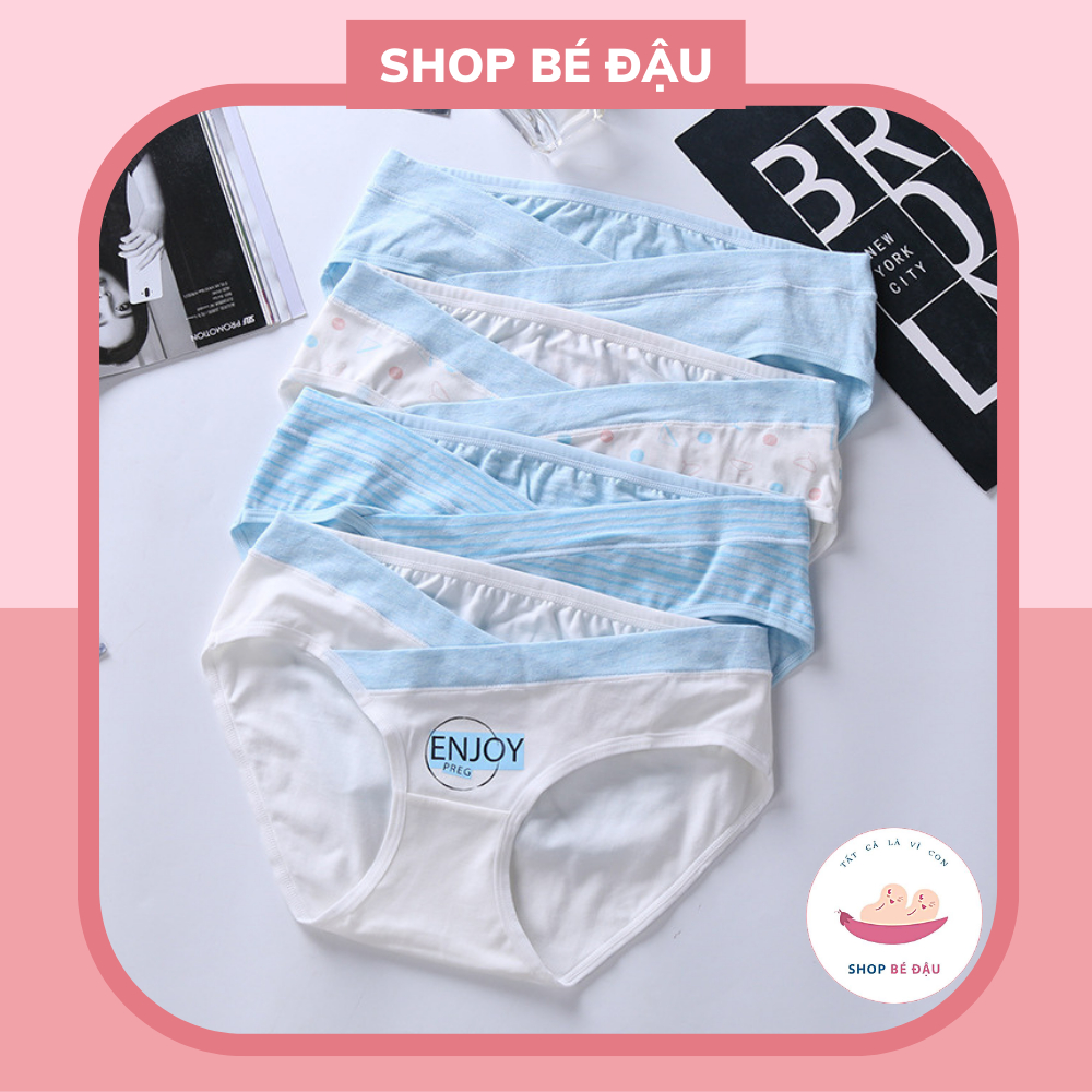 Set 4 quần lót bầu và sau sinh cạp chéo,cotton kháng khuẩn cao cấp