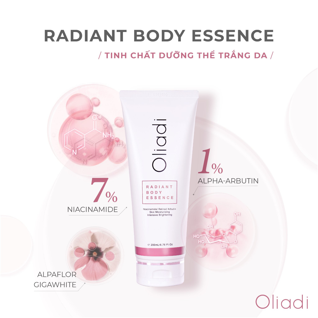 BODY LOTION OLIADI - Kem Body Oliadi Dưỡng Thể Trắng Toàn Thân Với Công Nghệ Hạt Nano Phân Tử 200ml