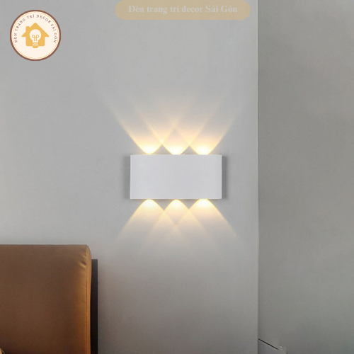 Đèn hắt tường 2 đầu 6 tia 8 tia gắn tường chiếu sáng cho cầu thang ban công ngoài trời hiện đại
