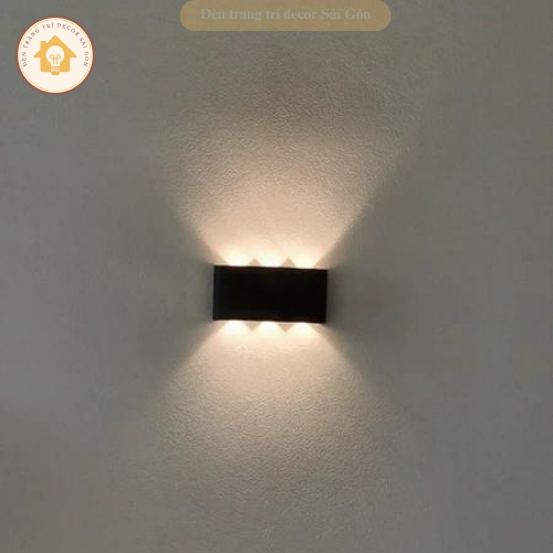 Đèn hắt tường 2 đầu 6 tia 8 tia gắn tường chiếu sáng cho cầu thang ban công ngoài trời hiện đại