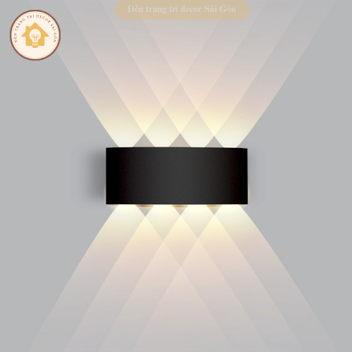 Đèn hắt tường 2 đầu 6 tia 8 tia gắn tường chiếu sáng cho cầu thang ban công ngoài trời hiện đại