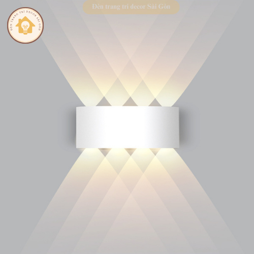 Đèn hắt tường 2 đầu 6 tia 8 tia gắn tường chiếu sáng cho cầu thang ban công ngoài trời hiện đại