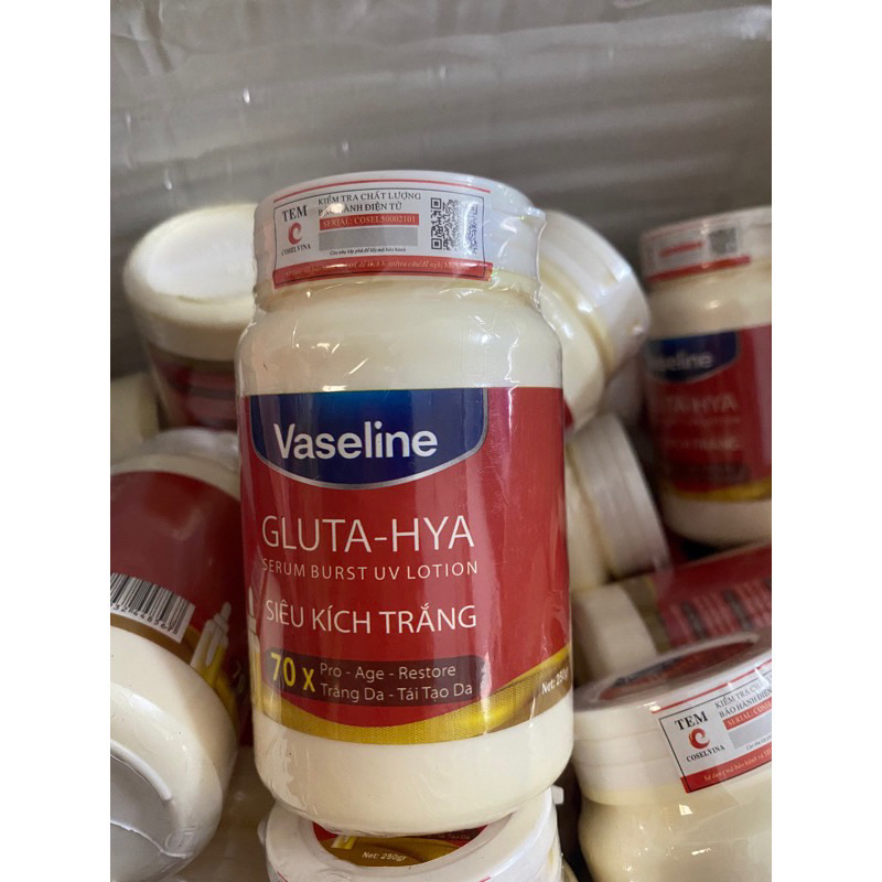 Kem SIÊU Kích Trắng Vaseline x10 hũ 250gr