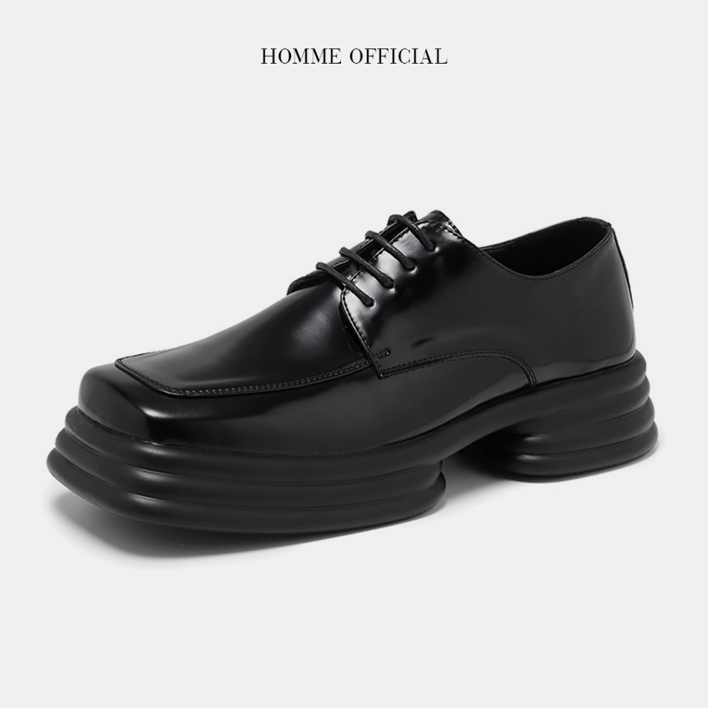 Giày Derby mũi vuông hiện đại, Giày da nam HOMME đế tăng 4,5cm chiều cao 36763-R