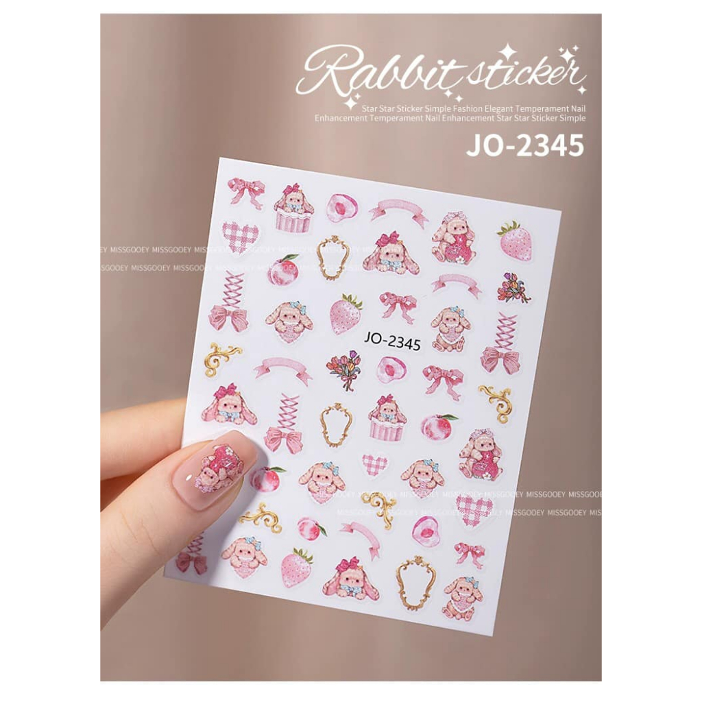 Sticker hình thỏ, Miếng dán hình thỏ dễ thương trang trí móng tay