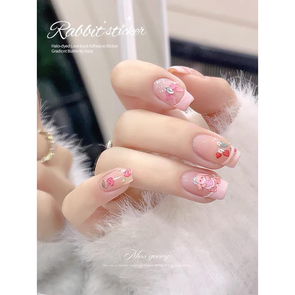 Sticker hình thỏ, Miếng dán hình thỏ dễ thương trang trí móng tay