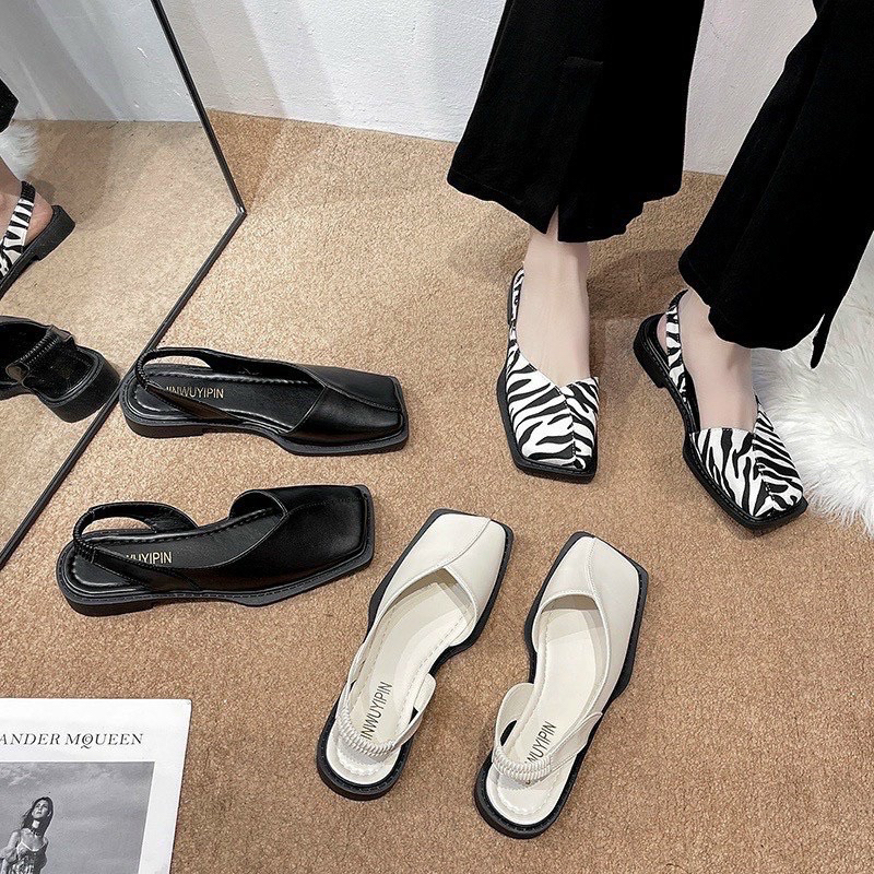 sandal mũi vuông hàn quốc năng động