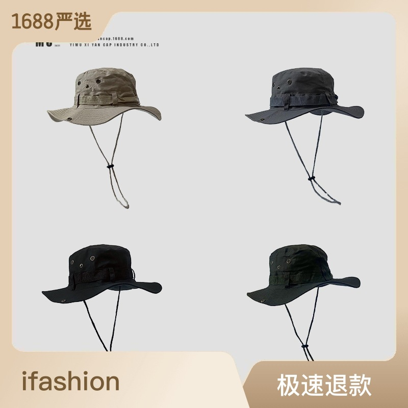 Mũ Tai Bèo Kaki Trơn Có Dây Buộc Phong Cách Nhật Hàn Y2K