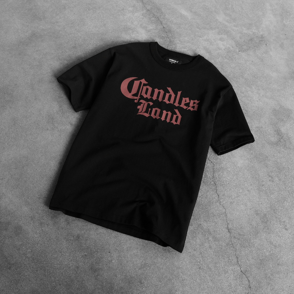 Áo thun nam nữ oversize CANDLESLAND GOTHIC LOGO T-SHIRT chất liệu cotton 100% 280gsm in logo chính hãng