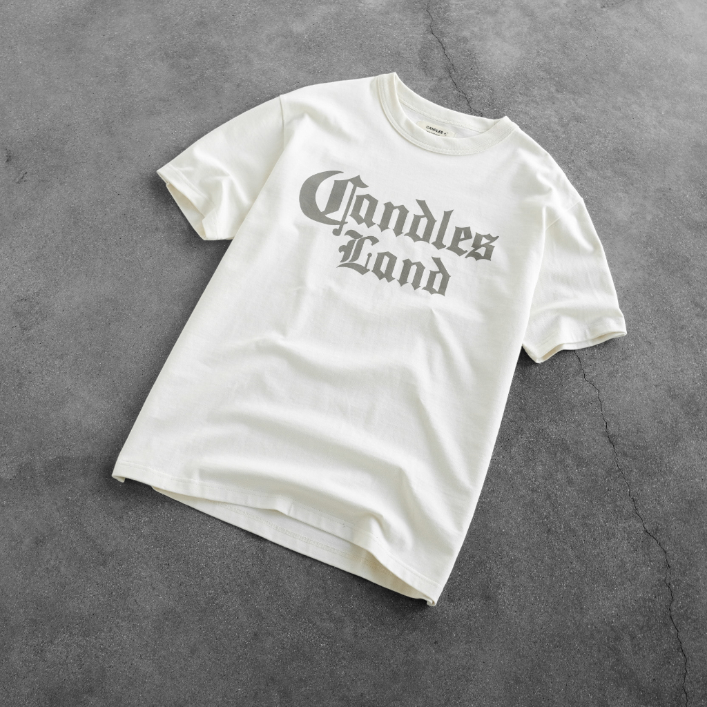 Áo thun nam nữ oversize CANDLESLAND GOTHIC LOGO T-SHIRT chất liệu cotton 100% 280gsm in logo chính hãng