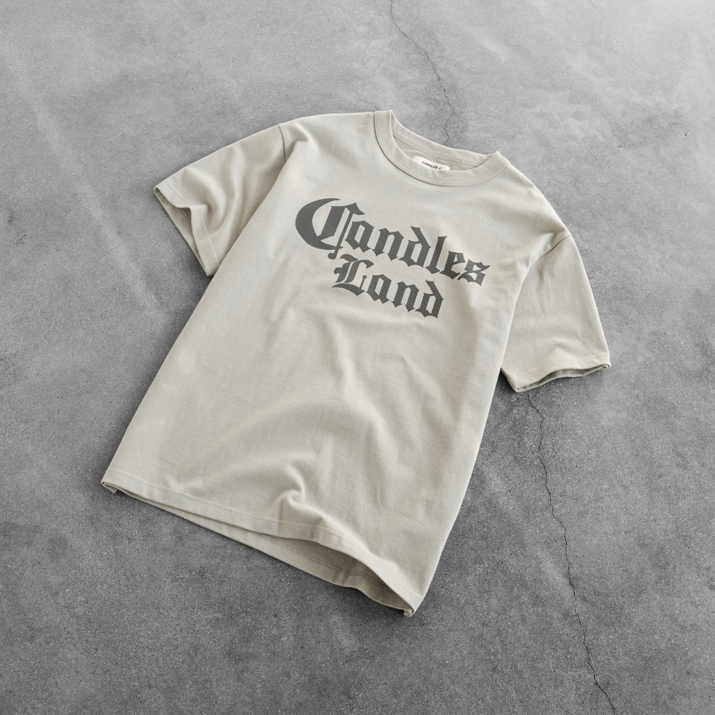 Áo thun nam nữ oversize CANDLESLAND GOTHIC LOGO T-SHIRT chất liệu cotton 100% 280gsm in logo chính hãng