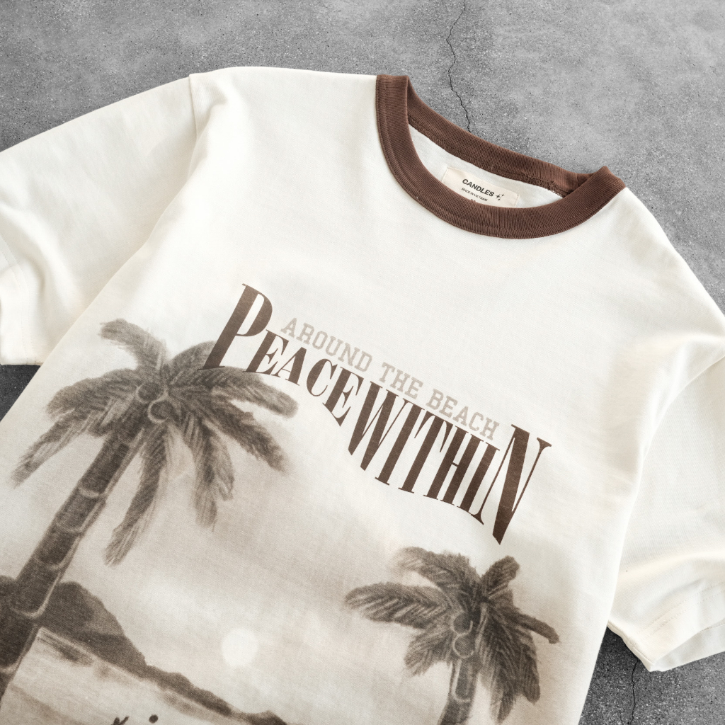 Áo thun nam nữ oversize CANDLES SUNBATH T-SHIRT chất liệu cotton 100% 280gsm in họa tiết nổi bật chính hãng