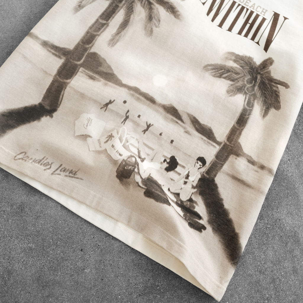 Áo thun nam nữ oversize CANDLES SUNBATH T-SHIRT chất liệu cotton 100% 280gsm in họa tiết nổi bật chính hãng